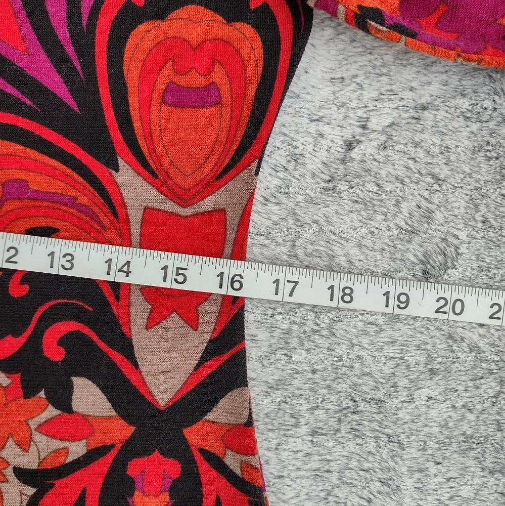 MSK Scoop Neck Asymmetric Paisley Midi Dress Medium - Picture 9 of 13